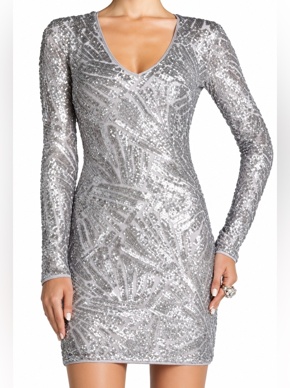 BCBGMAXAZRIA NWT Morris glacier sequin dress, XXS